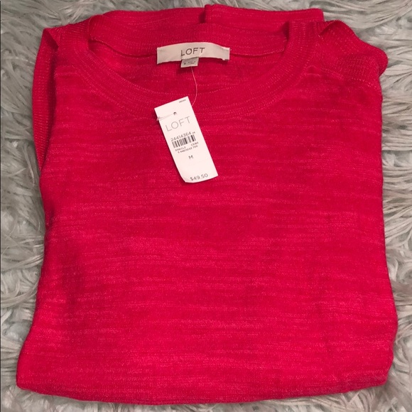 New Loft pink cold shoulder pullover sweater - Picture 2 of 7
